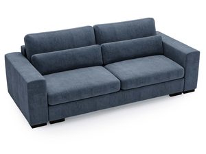 Miniaturka 30 - Sofa granatowa z klasycznym wykończeniem i prostą formą