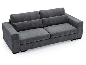 Miniaturka 32 - Sofa ciemnoszara z podwójnymi poduszkami i miękką tapicerką