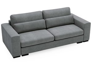 Miniaturka 12 - Sofa szara tapicerowana z prostym bokiem i wysokim oparciem