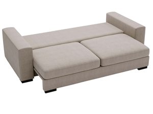 Miniaturka 13 - Sofa beżowa rozkładana z szerokim siedziskiem i minimalistyczną formą