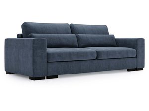 Miniaturka 26 - Sofa granatowa z dekoracyjnym przeszyciem i grubym siedziskiem