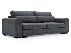 Miniaturka 28 - Sofa grafitowa tapicerowana z dwoma siedziskami i prostą bryłą