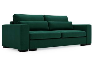 Miniaturka 7 - Sofa butelkowozielona z nowoczesnym oparciem i miękką tkaniną