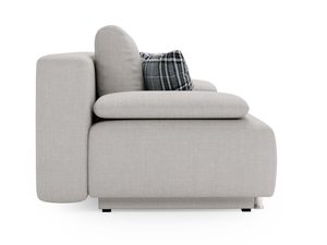 Miniaturka 29 - Moduł beżowej sofy z poduszkami i prostym kształtem