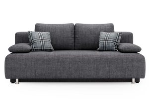 Miniaturka 7 - Szara sofa z wysokimi poduszkami i tekstylną tapicerką