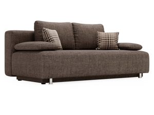 Miniaturka 10 - Brązowa sofa z miękkimi poduszkami i tapicerką w stylu loftowym