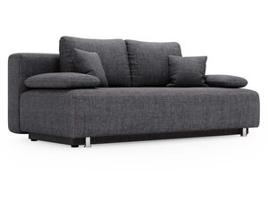 Miniaturka 16 - Ciemnoszara sofa z prostym designem i wygodnymi poduszkami
