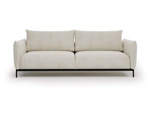 Miniaturka 1 - Beżowa sofa skandynawska z minimalistycznym designem i tapicerowanym siedziskiem