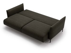Miniaturka 12 - Czarna sofa nowoczesna z szerokim siedziskiem i cienkimi nogami