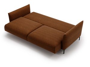 Miniaturka 14 - Minimalistyczna sofa brązowa tapicerowana do salonu w stylu skandynawskim