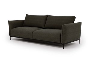 Miniaturka 6 - Ciemnozielona sofa nowoczesna z delikatną strukturą tkaniny i metalową podstawą