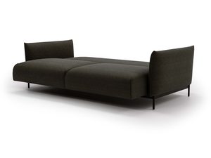 Miniaturka 15 - Czarna sofa nowoczesna z szerokim siedziskiem i tapicerowanym oparciem