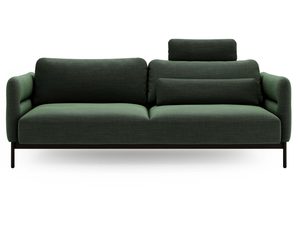 Miniaturka 1 - Sofa zielona z prostą formą i tekstylnym wykończeniem