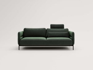 Miniaturka 25 - Zielona sofa z tapicerką i zagłówkiem w nowoczesnym stylu