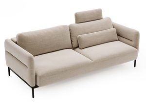 Miniaturka 8 - Sofa beżowa z zagłówkiem i minimalistyczną sylwetką