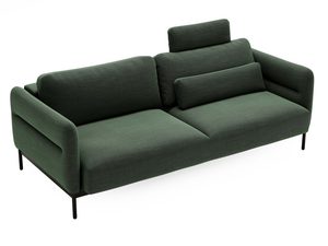 Miniaturka 9 - Sofa zielona z regulowanym zagłówkiem i wygodnymi poduchami