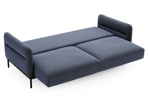 Miniaturka 14 - Sofa granatowa z funkcją spania i nowoczesnym wykończeniem