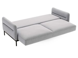 Miniaturka 15 - Sofa rozkładana jasnoszara z funkcją spania i zagłówkiem