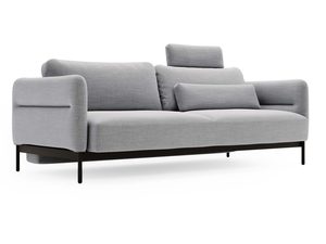 Miniaturka 7 - Sofa jasnoszara z wąskim podłokietnikiem i nowoczesnym oparciem