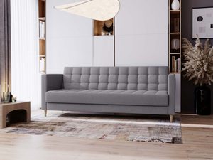Miniaturka 26 - Sofa szara z eleganckim wykończeniem i prostym kształtem