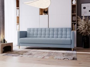 Miniaturka 27 - Niebieska sofa z oparciem pikowanym w stylu nordic