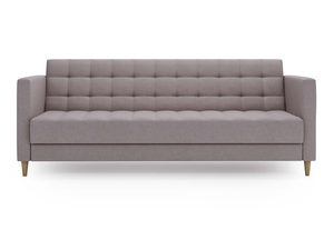 Miniaturka 1 - Tapicerowana sofa beżowa z minimalistycznym designem i niskim siedziskiem