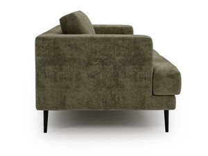 Miniaturka 18 - Sofa zielona z zaokrąglonym oparciem i prostym bokiem