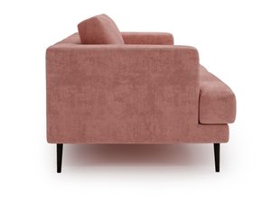 Miniaturka 19 - Sofa różowa z bocznym podłokietnikiem i czarnymi nogami w stylu nowoczesnym