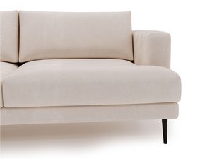 Miniaturka 22 - Sofa beżowa z prostym oparciem i czarnymi nogami