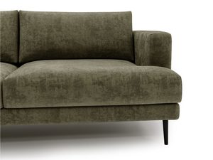 Miniaturka 23 - Sofa zielona z zaokrągloną linią i prostym siedziskiem