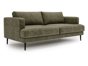 Miniaturka 8 - Sofa zielona z tekstylnym obiciem i czarnymi metalowymi nogami