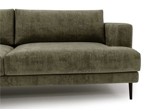 Miniaturka 28 - Sofa oliwkowa z tekstylnym wykończeniem i klasyczną linią
