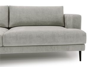 Miniaturka 30 - Szara sofa w stylu glamour z czarnymi metalowymi nóżkami