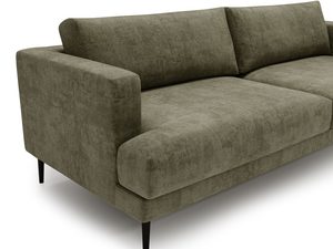 Miniaturka 23 - Sofa w kolorze khaki z tekstylnym obiciem i niskimi bokami