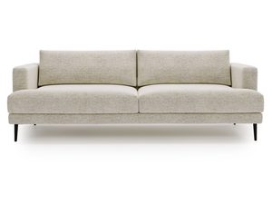 Miniaturka 1 - Sofa boucle ecru z prostym siedziskiem i oparciem