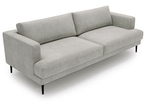 Miniaturka 15 - Jasnoszara sofa tapicerowana z prostymi bokami i nowoczesnym designem