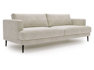 Miniaturka 6 - Sofa boucle beżowa z minimalistyczną bryłą i wygodnym siedziskiem