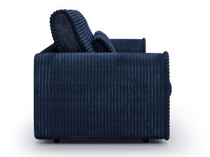 Miniaturka 11 - Granatowa sofa z bocznym profilem i wyraźnym ryflowaniem