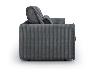 Miniaturka 12 - Widok z boku grafitowej sofy z pionowymi przeszyciami