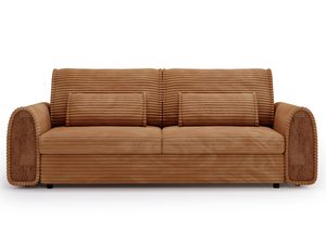 Miniaturka 28 - Rdzawa sofa z teksturą w prążki i prostym kształtem