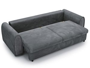 Miniaturka 19 - Sofa w odcieniu szarości z podwójnym siedziskiem i bocznymi rolkami