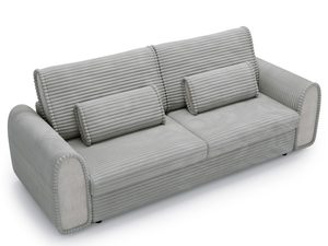 Miniaturka 9 - Jasnoszara sofa z dwoma poduszkami i wywiniętym bokiem
