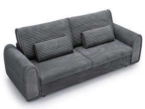 Miniaturka 8 - Grafitowa sofa z dekoracyjnymi poduszkami i miękką tkaniną