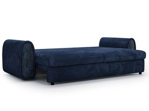 Miniaturka 17 - Granatowa sofa o nowoczesnym fasonie i szerokich poduszkach