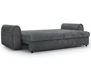 Miniaturka 15 - Niska sofa szara o szerokiej formie z podłokietnikami