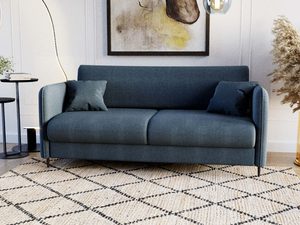 Miniaturka 7 - Granatowa sofa dwuosobowa z metalowymi nogami w aranżacji