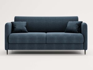 Miniaturka 3 - Granatowa sofa dwuosobowa z metalowymi nogami frontalny