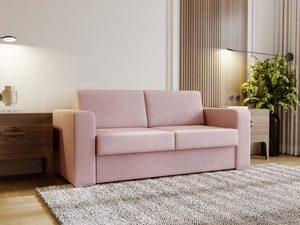 Miniaturka 8 - Różowa sofa dwuosobowa kompaktowa w nowoczesnej aranżacji