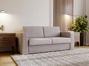 Miniaturka 7 - Beżowa sofa dwuosobowa kompaktowa w nowoczesnym salonie