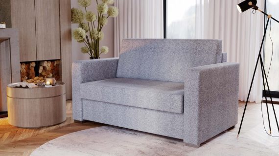 Miniaturka 25 - Klasyczna Rozkładana Beżowa Sofa do Salonu BOSTIN MINI